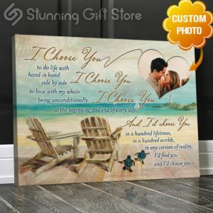 Stunning Gift Custom Photo Canvas Wedding Anniversary Gift Idea For Couple I Choose You Wall Art Wall Decor