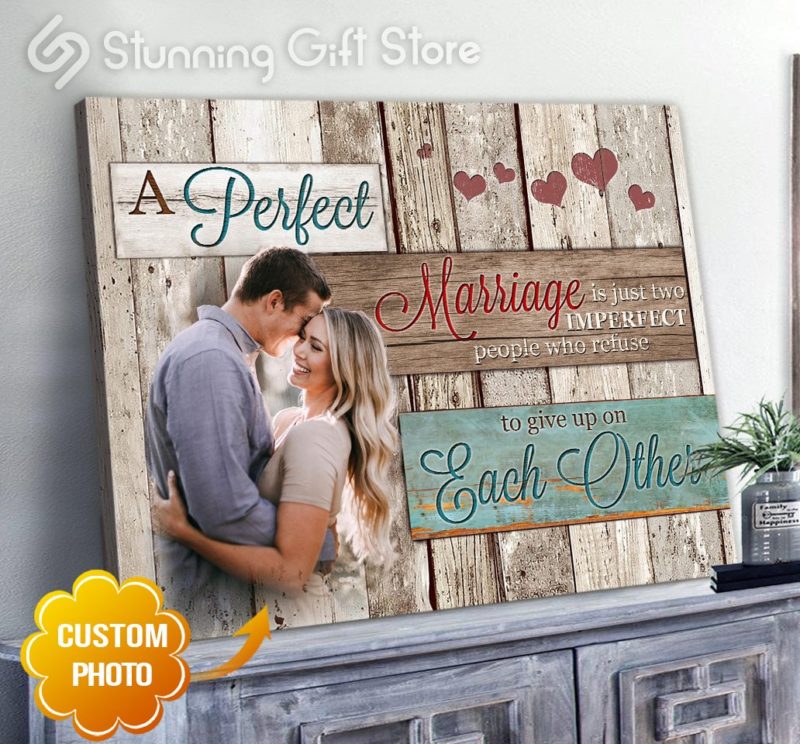Stunning Gift Custom Photo Canvas Gift Idea For Couple A Perfect Marriage Wall Art Wall Decor Wedding Anniversary