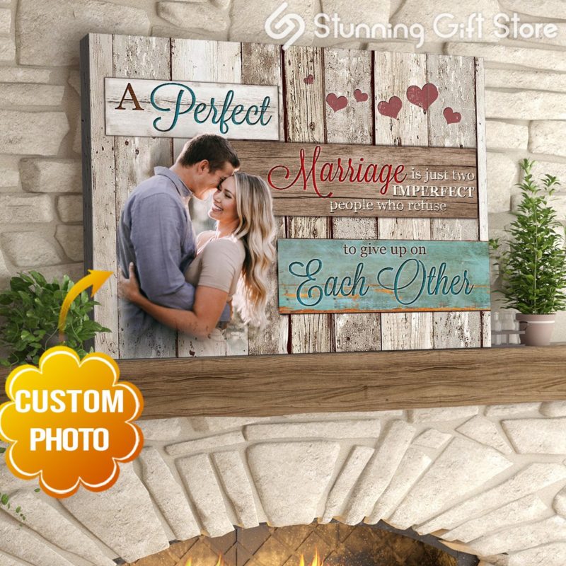 Stunning Gift Custom Photo Canvas Gift Idea For Couple A Perfect Marriage Wall Art Wall Decor Wedding Anniversary