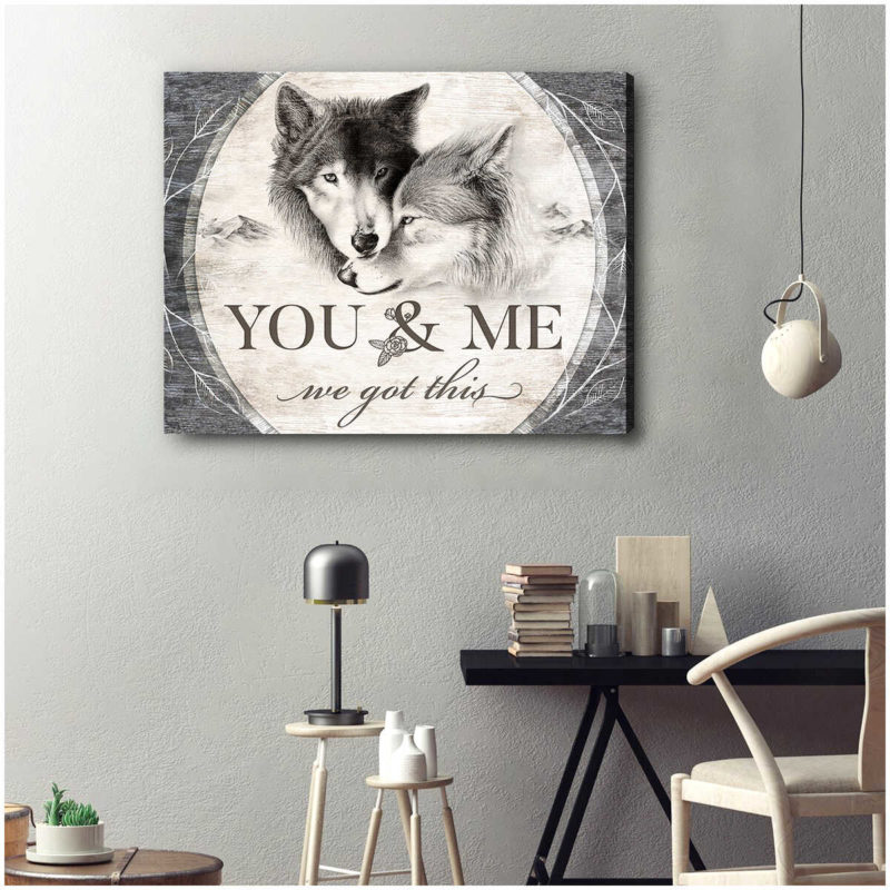 Eviral Store Beautiful Wolf Canvas You and Me We Got This Couple Canvas