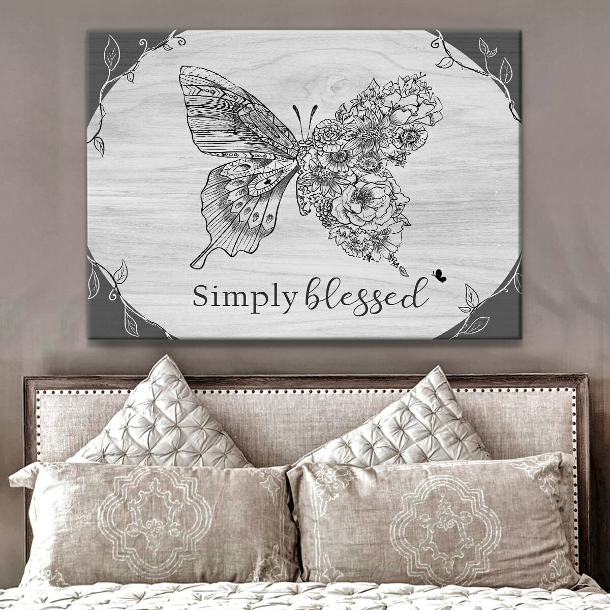 Butterfly Simply Blessed Canvas