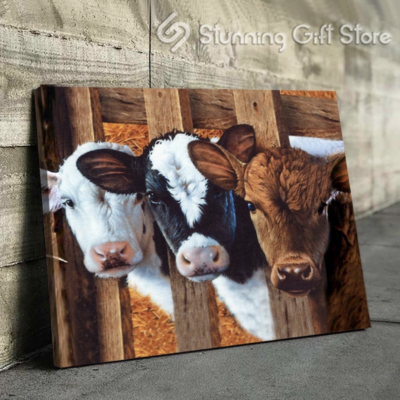 Top 7 Gorgeous Cows Poster Canvases Farmhouse Wall Art Wall Decor – Art ...