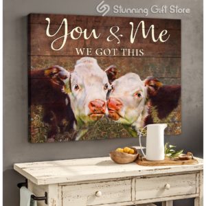 Stunning Gift Cow Canvas You And Me We Got This Farmhouse Wall Art Wall Decor Couple Gift Idea