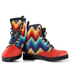 Aztec Pattern Leather Boots