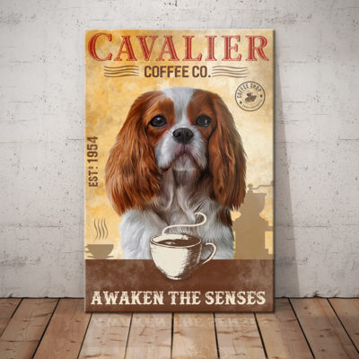 Cavalier King Charles Spaniel Dog Coffee Company Canvas FB1802 69O59 Cavalier King CHarles Dog Canvas