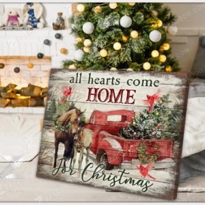 All Hearts Come Home for Christmas Horse gallery wrapped Canvas