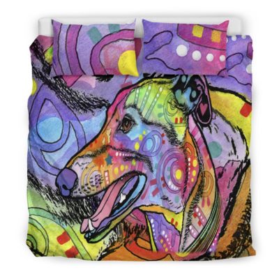 Greyhound Bedding Set - Printed Back - Dean Russo Art Bedding Set
