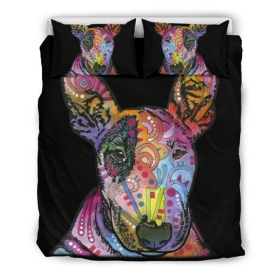 Bull Terrier Bedding Set - Black Back - Dean Russo Art Bedding Set