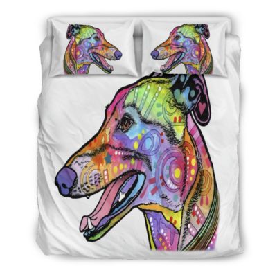 Greyhound Bedding Set - White Back - ean Russo Art Bedding Set
