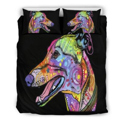 Greyhound Bedding Set - Black Back - Dean Russo Art Bedding Set