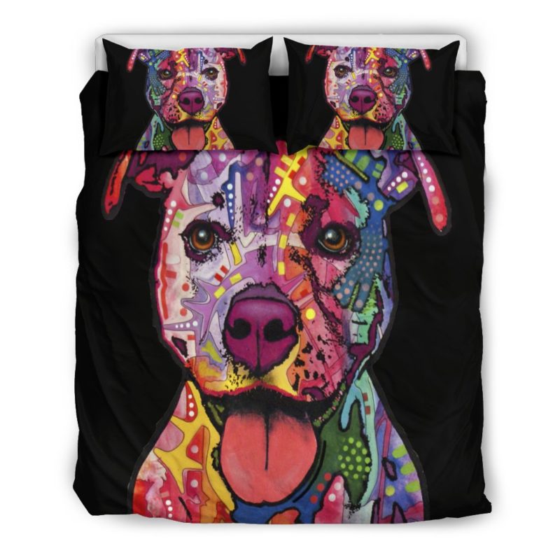 Staffordshire Terrier (Staffie) Bedding Set - Black Back - Dean Russo Art Bedding Set