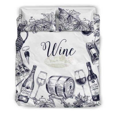 Wine Sketch Bedding Set Bedding Set