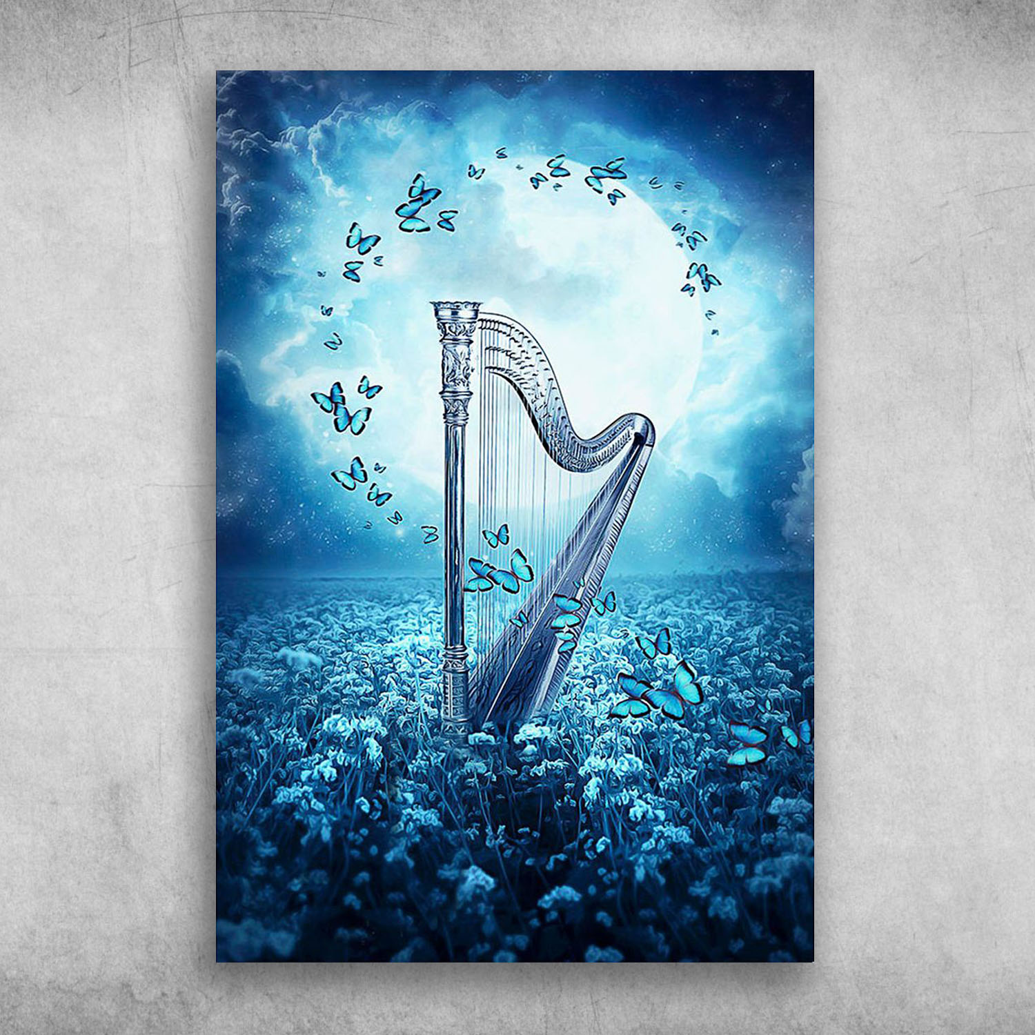 Beautiful Butterfly Moonlight Harp Poster Canvas – Art Hoodie