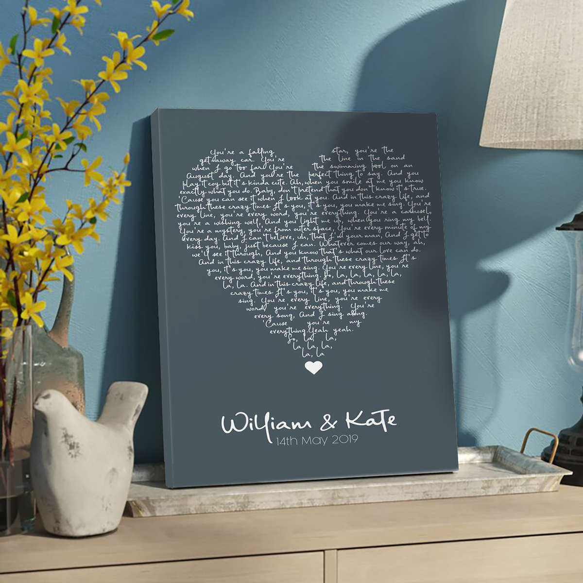 Personalized Annivesary Gift For Him For Her Lyrics Song Vertical Canvas
