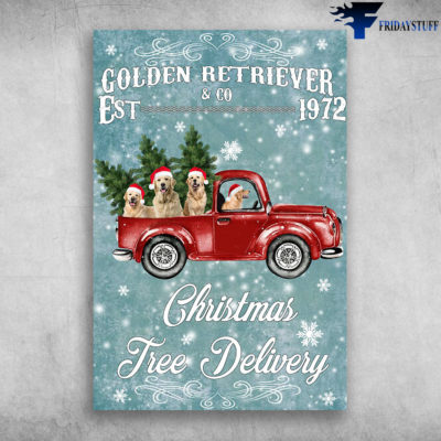 Golden Retriever Est And Co1972 Christmas Tree Delivery