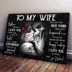 To My Wife Horizontal Canvas - Gift for skull lovers, gift for couples - TTBP