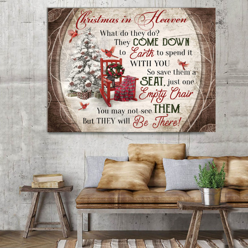 Eviral Stores Christmas Loss Gift Canvas Decor Christmas In Heaven Canvas Poster 1611