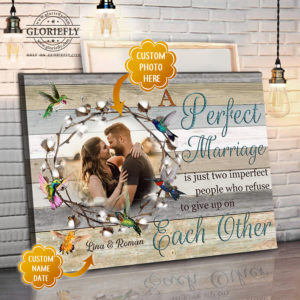 Husband And Wife, Custom Photo Canvas Wedding Anniversary Gift Idea For Couple A Perfect Marriage