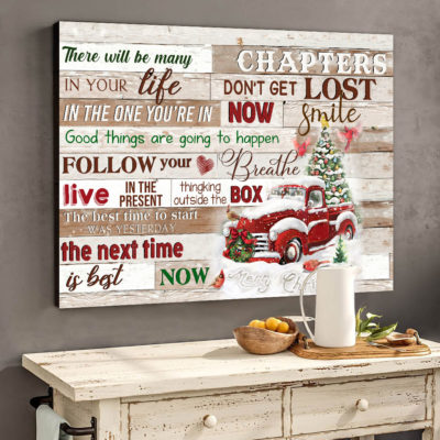 Eviral Store Christmas Red Truck Winter Cardinal Canvas Poster 0510