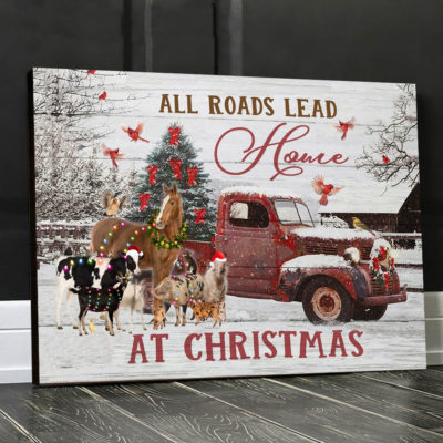 Eviral Store All roads lead home at christmas Wall Art Canvas Poster 2010