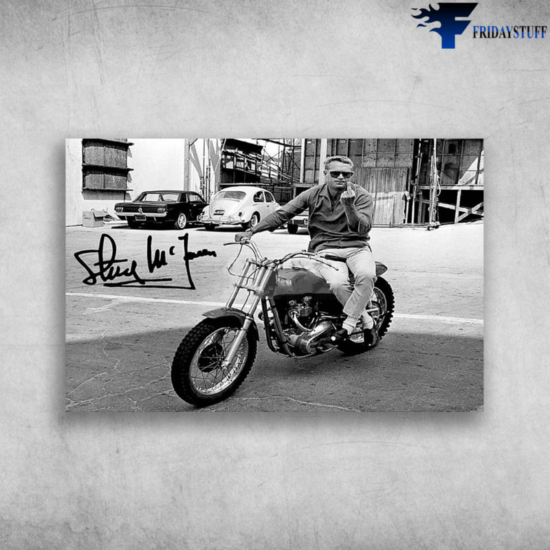 Steve Mcqueen Riding Motorcycle OnlyClassics Actor Legend Steve McQueen