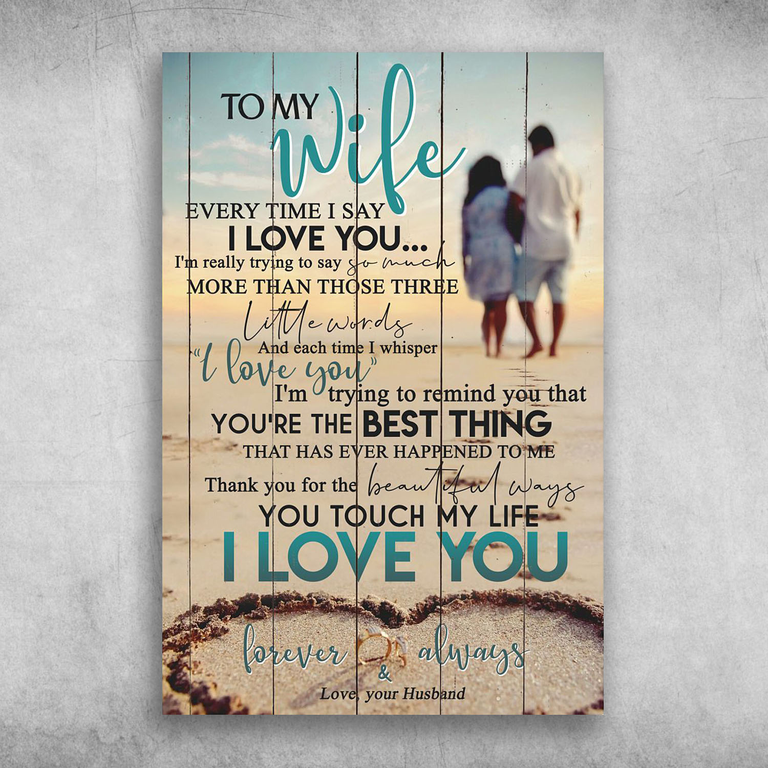 To My Wife You Touch My Life I Love You Love Your Husband Poster Canvas -  Art Hoodie