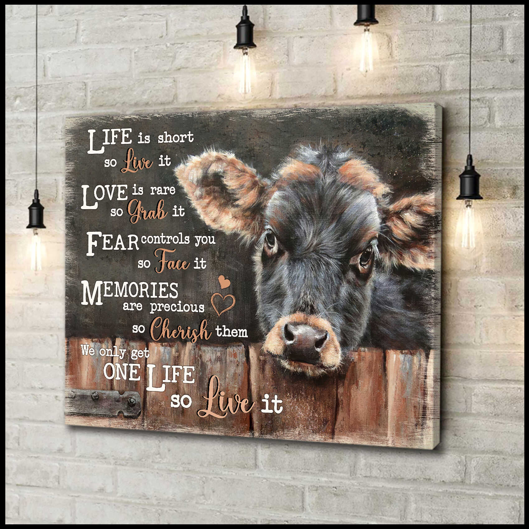 Dairy Cattle Cow Poster Canvas wall art Cow Poster Canvas Live It ...