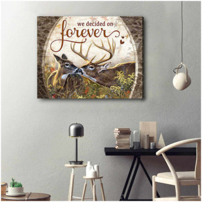 Top 10 Beautiful Buck and Doe Canvas We Decided On Forever Husband and Wife Wall Art Decor