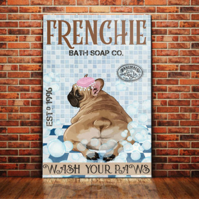 French Bulldog Bath Soap Company Canvas FB1807 81O58 French Bulldog Dog Canvas