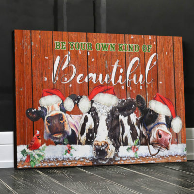 Dairy Cattle Cow Canvas wall art Christmas Cow Farm Be Beautiful Canvas Print Decor Gift