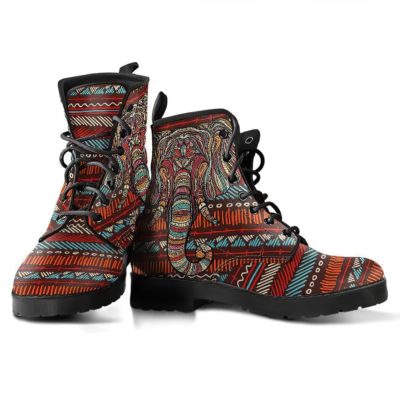 Abstract Bohemian Elephant Leather Boots