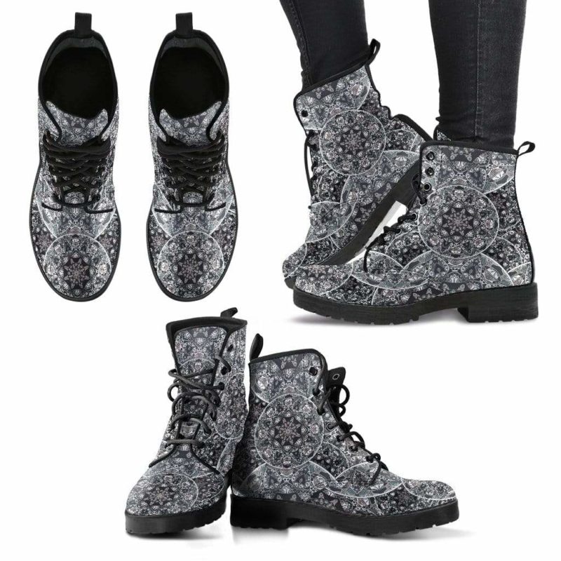 White Bohemian Style Leather Boots