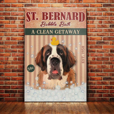 St. Bernard Dog Bubble Bath Canvas FB2106 90O49