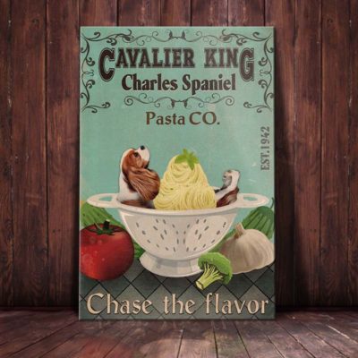 Cavalier King Charles Spaniel Dog Pasta Company Canvas FB1902 69O52 Cavalier King CHarles Dog Canvas