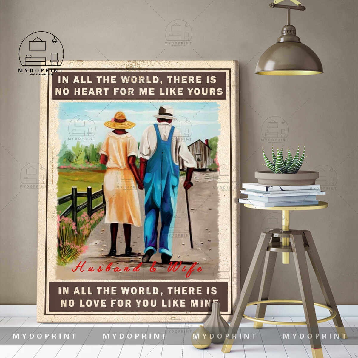 In All The World Husband & Wife Personalized Canvas