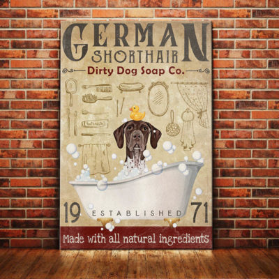 German Shorthaired Pointer Dog Bath Soap Company Poster Canvas FB2601 ...