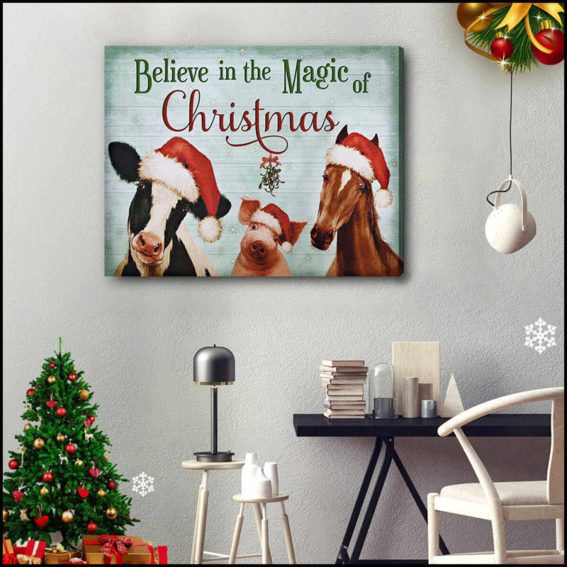 Magic Of Christmas Farm Animals Farmhouse Canvas