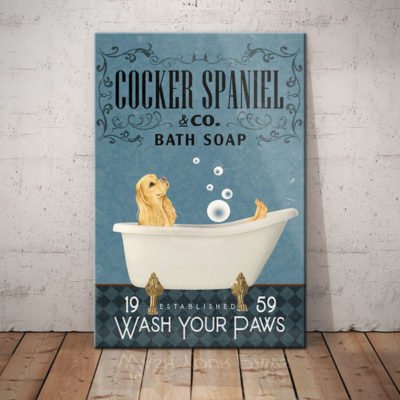 Cocker Spaniel Dog Bath Soap Company Canvas FB1001 81O60 Cocker Spaniel Dog Canvas