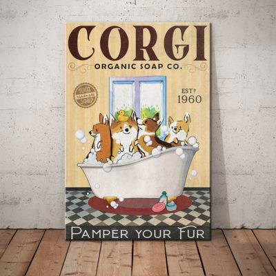 Corgi Dog Organic Soap Company Canvas MR0603 67O53 Corgi Dog Canvas