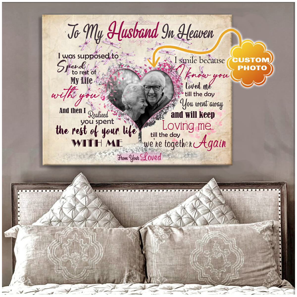 To My Husband Till The Day We're Together Again Personalized Canvas