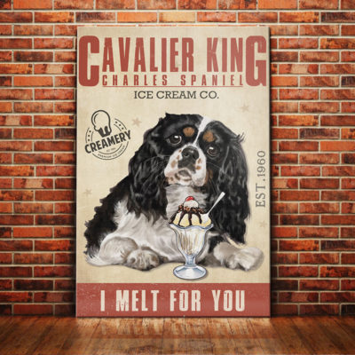 Cavalier King Charles Spaniel Dog Ice Cream Company Canvas FB1903 67O57 Cavalier King CHarles Dog Canvas