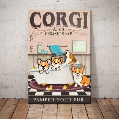 Corgi Dog Organic Soap Company Canvas MR0403 87O34 Corgi Dog Canvas