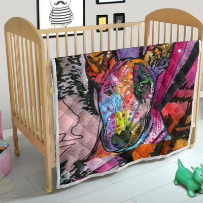 Bull Terrier Premium Quilt - Dean Russo Art Bedding Set