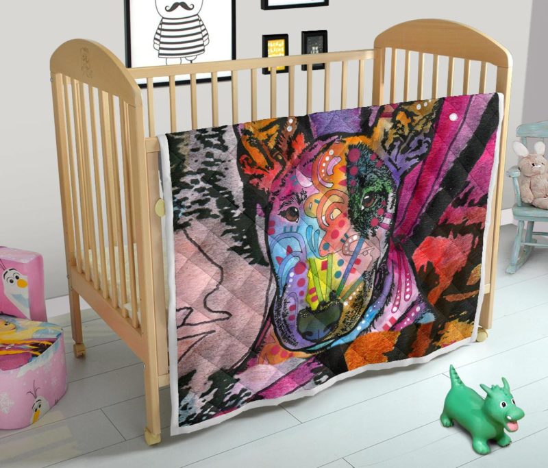 Bull Terrier Premium Quilt - Dean Russo Art Bedding Set