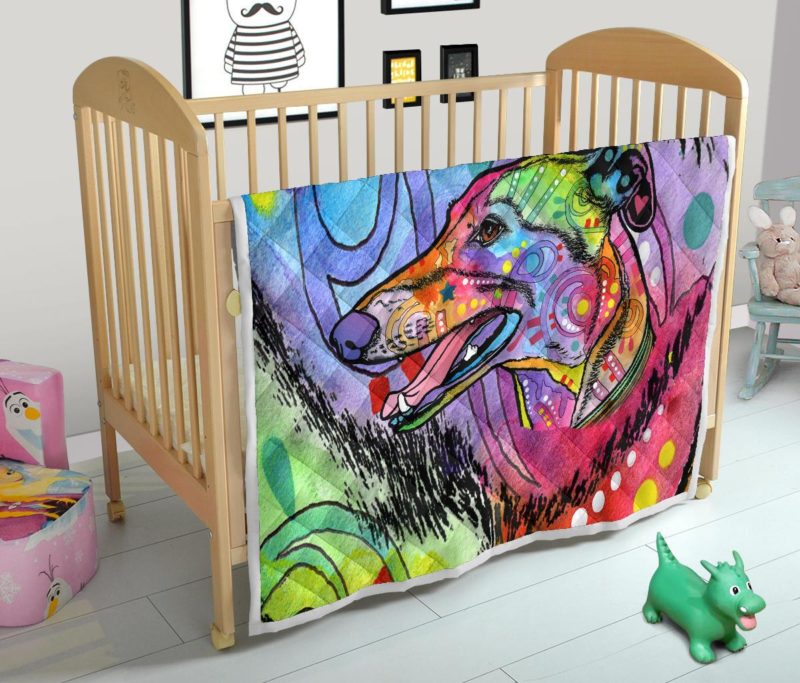 Greyhound Premium Quilt - Dean Russo Art Bedding Set
