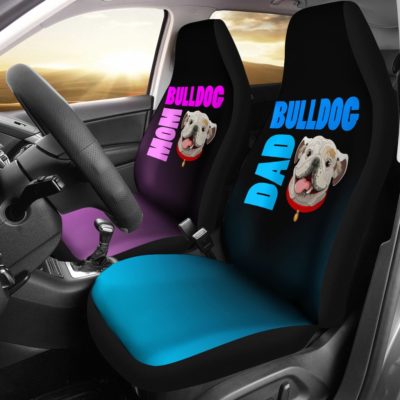Bulldog Mom & Dad Car Seat Covers (set of 2) - bulldog bestseller Car Seat Covers (set of 2)