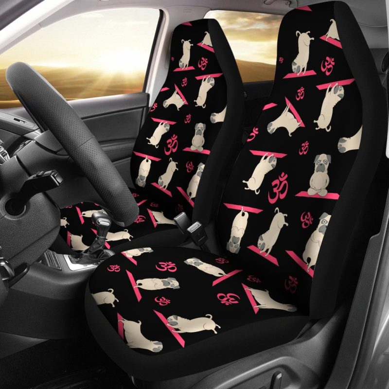 Yoga Pug Car Seat Covers (set of 2) - pug bestseller Car Seat Covers (set of 2)