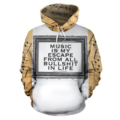 Music is my only drug. Street Wear Art Design Pullover Hoodie