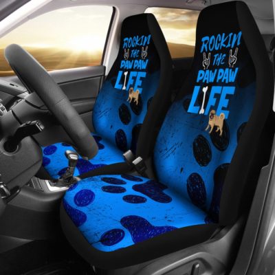 Rockin Paw Paw Life Pug Car Seat Covers (set of 2)