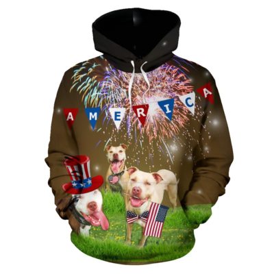 Fourth of July Bulldog Pullover Hoodie